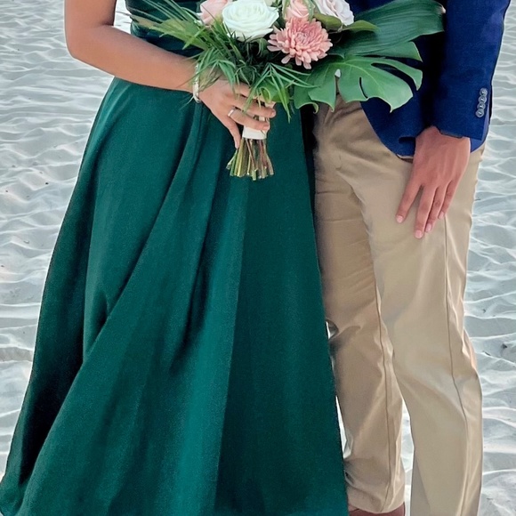 Fame and Partners Strappy Draped Set in Satin Dark Forest - Picture 5 of 7